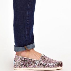 Toms classic multicolor glitter loafer 8.5